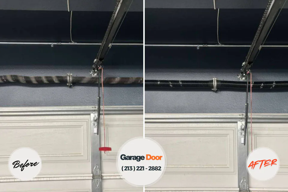 Before and after: garage door repair Cherryvale, KS
